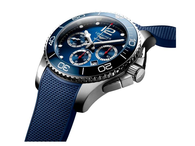 OROLOGIO UOMO AUTOMATICO CRONOGRAFO ACCIAIO/CAUCCIU' HYDROCONQUEST LONGINES L3.883.4.96.9